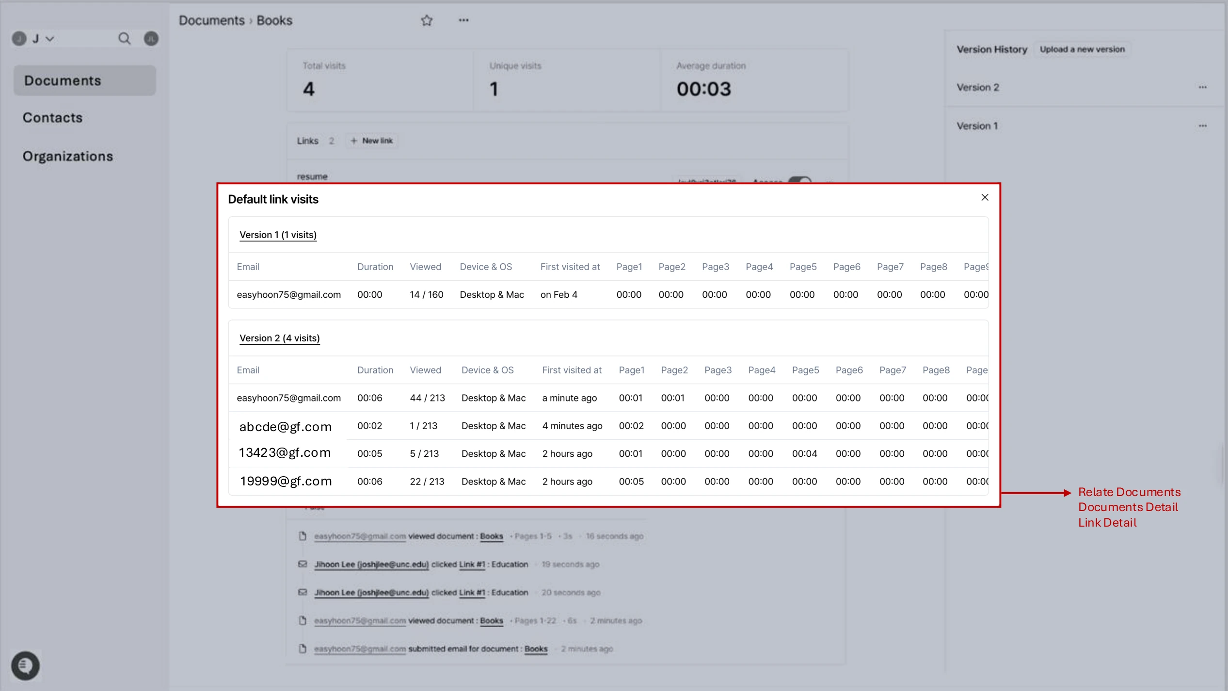 A second annotated screen spec from the same document.